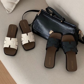 Fashion Color Matching Wedge Heel Non-slip Flip Flops Ins Women's Casual Summer Outer Wear Ve
