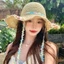 Mũ chống nắng nữ sành điệu có vành lớn và cạnh đầy màu sắc cho du lịch ngoài trời và làm vườn
