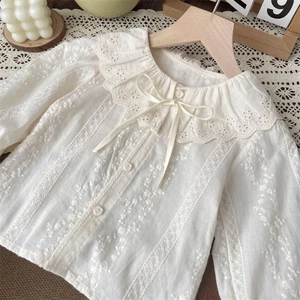 21.80 Bé Gái Áo Sơ Mi Ren Ve Áo Bé Gái Áo Sơ Mi Công Chúa Top Dễ Thương Và Ngọt Ngào