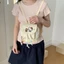 Balo mini kt phong cách đại học thiết kế trẻ trung, ba lô kẻ sọc hình trái tim nữ tính, cặp đ