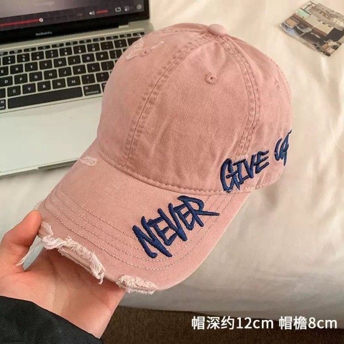 American Washed Denim Baseball Cap For Women Spring And Summer New Wide Brim Face-showing Sma
