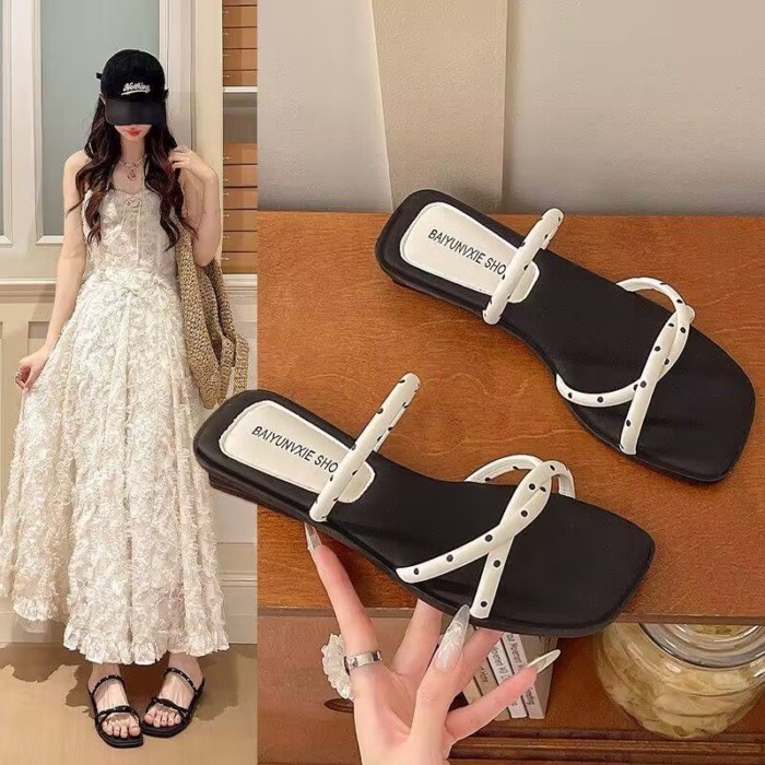 Giày sandal đế dày đế rộng cho nữ, dép đế dày mùa hè mặc cùng váy đi biển
