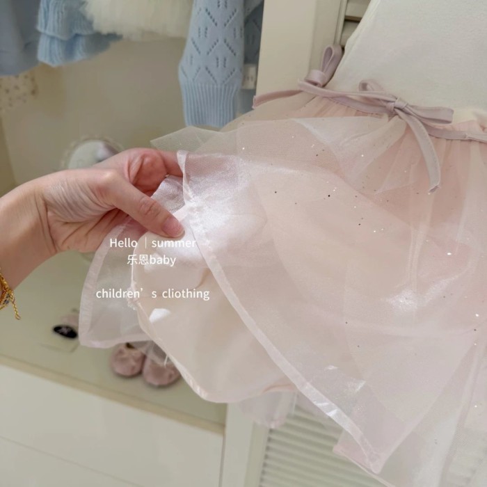 Girls New Summer Dress Pink Ballet Gauze Skirt Baby Summer Style Princess Dress Dress Super C