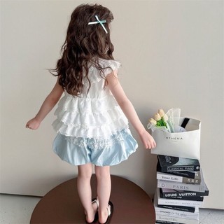 Girls Summer Korean Style Lace Doll Shirt New Baby Girl Lace Top Girl Korean Style Short Slee