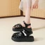 Giày Sandal Bao Đầu La Mã Mùa Hè Nữ Rỗng Flat Lồng Lợn Giày Phong Cách Đi Biển Giày Thường