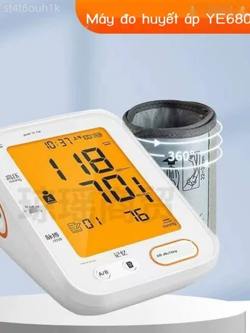 (Mới về) Máy đo huyết áp điện tử Yuyue YE680CR có đèn nền, kích hoạt bằng giọng nói, loại đeo tay,