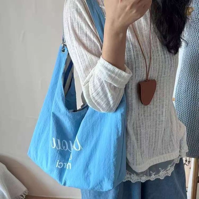 Mới Dung Tích Lớn Sọc Đeo Vai Đơn Thời Trang Túi Nữ Đơn Giản Lười Túi Đi Làm Đa Năng Thông Thư