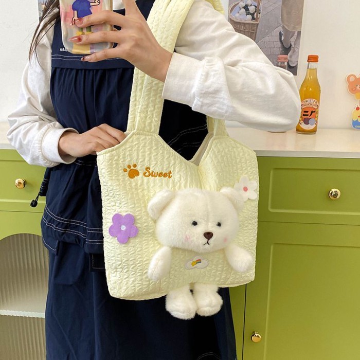 New Ins Cute Plush Doll Bear Plush Toy Shoulder Handbag Winter Versatile Gift For Girls Cute