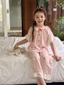 Bộ quần áo mặc ở nhà mới cho bé gái mùa hè Bộ hai món đồ ngủ ren mỏng kiểu dáng trẻ em dành cho