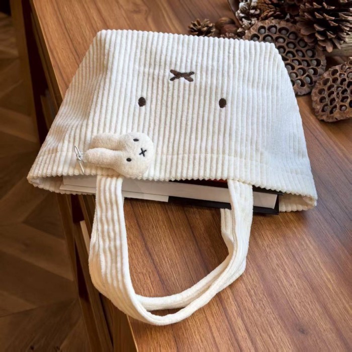 Túi xách nhung thêu hình thỏ Miffy đi làm, túi xách dung tích lớn, đa năng, đẹp mắt, di động d