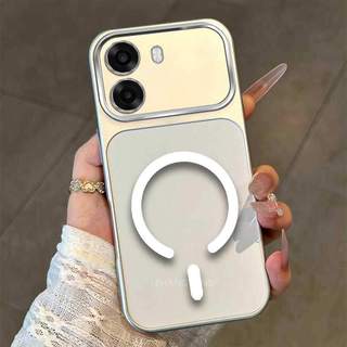 Ốp Lưng Cho OPPO A6T 4G A6T 5G A6T Pro 4G A6C 4G Màu Cao Cấp Mới Mẫu Lưng Silicon Mờ Cửa Sổ Lớn Vỏ Điện Thoại Thẩm Mỹ Vòng Hút Từ Tính Thiết Kế Mới