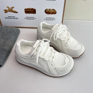 Giày nữ Dexun trắng đế dày, giày waffle lưới thoáng khí cho học sinh, giày thể thao đủ kiểu