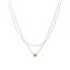 Vòng cổ nhiều lớp Zirconia vuông màu xanh có dây chuyền nước dành cho nữ thời trang