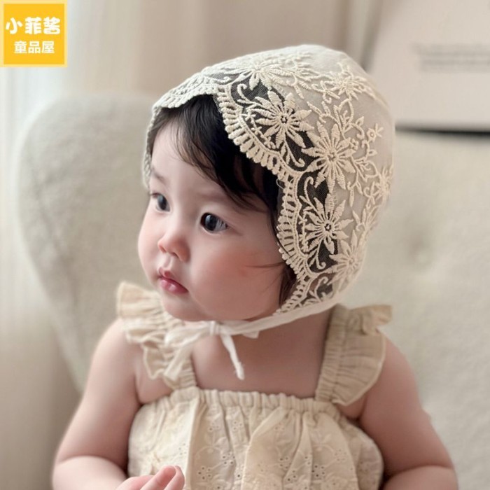Mũ Cho Bé Xuân Thu Ren Công Chúa Đi Chơi Trẻ Sơ Sinh Hat Mũ Nữ Bé Cung Điện Nón Mùa Hè Mỏng P