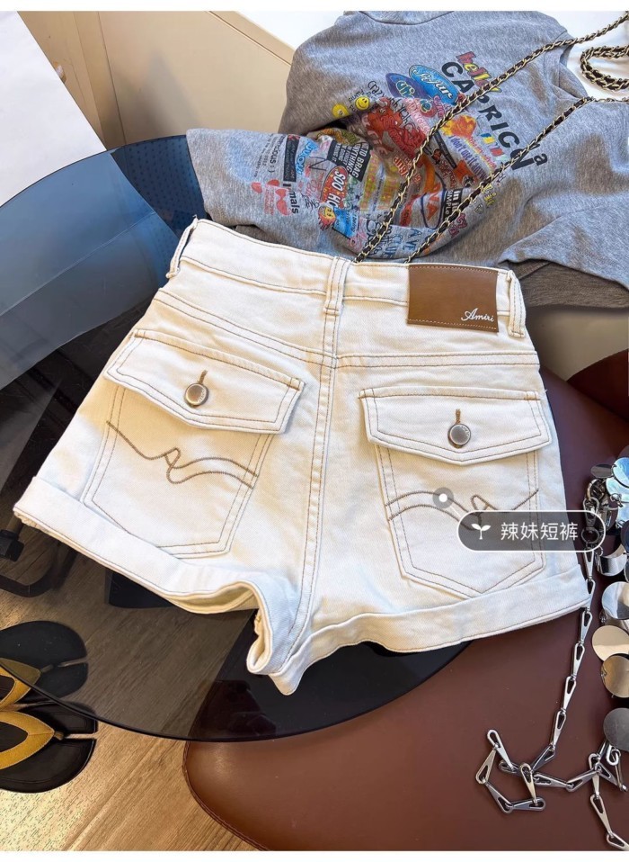 Quần short denim cao cấp phiên bản Hàn Quốc dành cho nữ mùa hè hot girl eo cao thiết kế thon gọn
