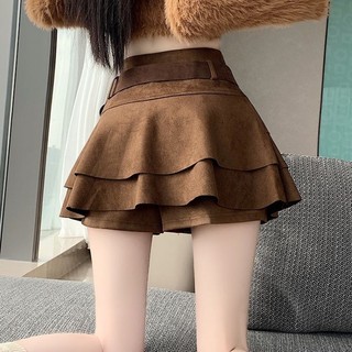 Maillard Ruffled Butt-covering Cake Skirt Women's Autumn And Winter High Waist Slimming Hot G