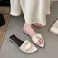 Giày bệt mũi vuông , dép xỏ ngón gót thấp, áo khoác ngoài hoa mới mùa hè, sandal khí chất, sandal