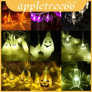 Quyến Rũ Halloween Đèn Dây Led Hiển Thị Vui Vẻ Bí Ngô Nhện Bộ Xương Hoàn Hảo Cho Ma Quái Ambiance