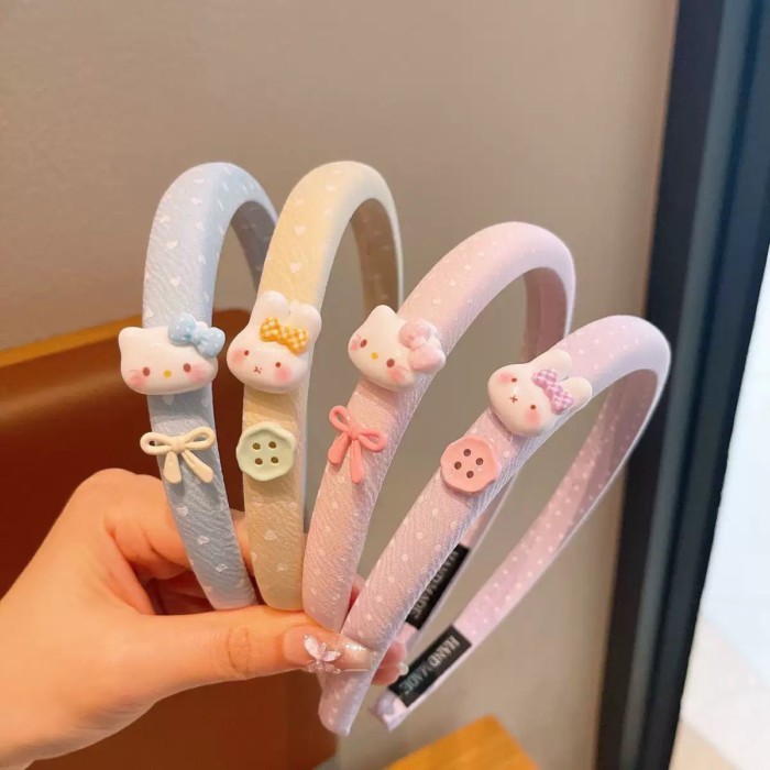 chiếc băng đô hình mèo kẹo màu dành cho bé gái Băng đô cài khuy dễ thương, ngọt ngào dành cho bé