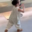 Phiên bản Hàn Quốc của quần áo trẻ em bé gái mùa hè áo liền quần dễ thương trẻ em chấm bi quần y