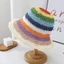 Mũ rơm dệt Cotton Hàn Quốc thủ công có tấm che nắng vành lớn ngoài trời cho mùa hè