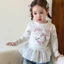 bộ quần áo trẻ em mùa xuân mới áo nữ bé mèo KT dễ thương hoạt hình Áo thun đa năng