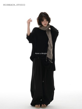 Have u desgin Vintage Sense Nhật Bản Vải Lanh Tua Rua Dải Dài Khăn Nữ Thời Trang Hơi Trong Suốt Họa Tiết Khăn Trang Trí Khăn Lụa