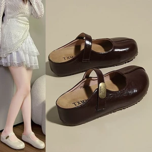 Baotou nửa kéo mùa hè của phụ nữ một chân nhỏ đậu vàng bên trong dép tăng chiều cao 5cm