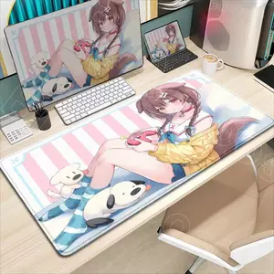 Anime Girl Hololive Inugami Korone Mousepad Bàn Phím Lớn Thảm Bàn Chơi Game Văn Phòng Miếng Lót Chuột Cao Su LockEdge PC Chống Trơn Trượt Để Bàn Thảm