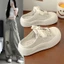 đôi giày vải đế dày Baotou nửa kéo mùa hè dành cho nữ giày sandal trắng