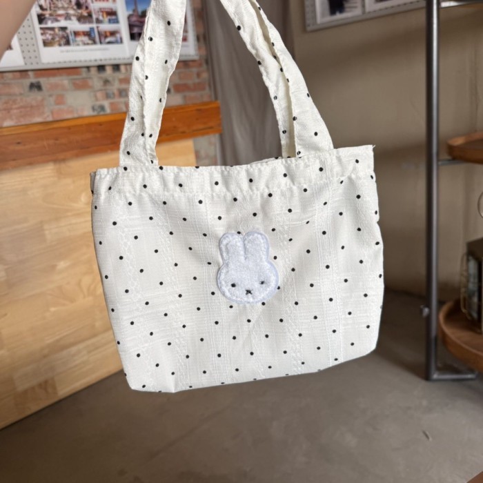 Miffy Rabbit Mỏng Cô Gái Thỏ Túi Chấm Bi Di Động Phiên Bản Hàn Quốc Công Suất Lớn Đi Chơi Túi