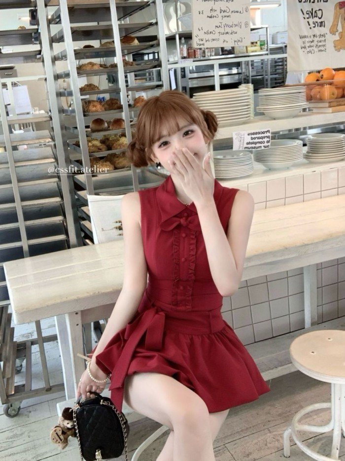 Pure Desire Sleeveless Flower Dress Women Summer New Design Korean Style Sweet Waist Slimming