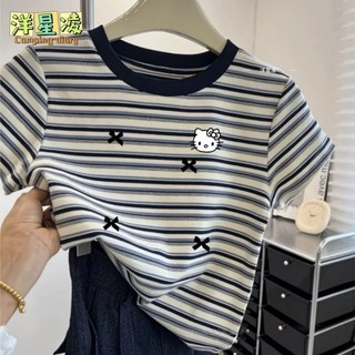 Áo thun nữ ngắn tay ngọt ngào và dễ thương dành cho nữ, chất liệu cotton nguyên chất dày dặn mềm mạ