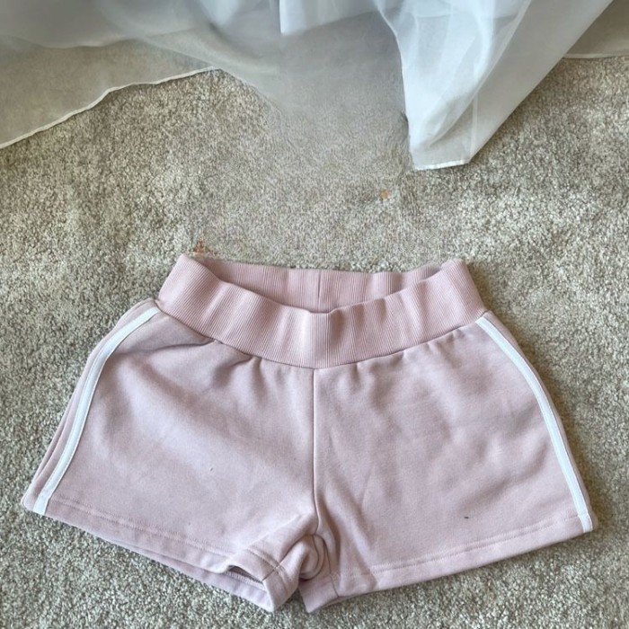 Cotton Nguyên Chất Mỹ Quần Short Eo Thấp Áo Khoác Ngoài Nữ Màu Hồng Thương Hiệu Giày Thể Thao Ch