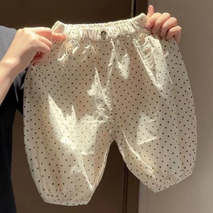 Quần Bé Gái Mùa Hè Mỏng Cho Bé Trên Đầu Gối Chất Cotton Nguyên Chất Chống Muỗi Quần Bé Gái Ra Ho