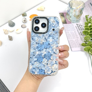 Ốp lưng sơn dầu hoa màu xanh tốt nghiệp Tương thích cho IPhone 11 12 13 14 15 16 17 Pro Max 12Mini Cover X XR XS Max Silicone Mềm trong suốt Ốp lưng SE 2022 6 7 8Plus Vỏ chống sốc