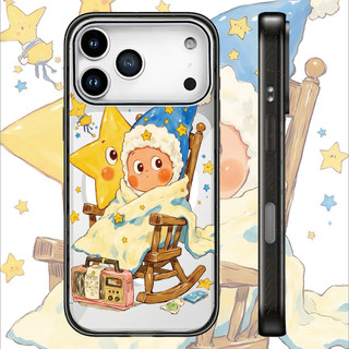 Ốp Sạc Từ Tính Không Dây Acrylic Màu Tương Thích Cho IPhone 14 PLUS 11 12 13 15 16 17 Pro Max Ốp Lưng Màu Vàng Dễ Thương TWINKLE TWINKLE Tranh Bìa Cứng Chống Sốc Ốp Lưng