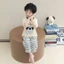 Bộ Đồ Ngủ Bé Trai Mùa Hè Mỏng Điều Hòa Modal Lụa Băng Bộ Đồ Cho Bé Quần Ngắn Tay Quần Áo Ở Nhà T