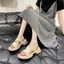 Sandals For Women Summer New Style Square Toe Thick Heel Open Toe Roman Shoes Fairy Style