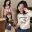 Áo thun dài tay cotton nguyên chất hoạt hình bé gái màu sắc tương phản thời trang trẻ em đế mới