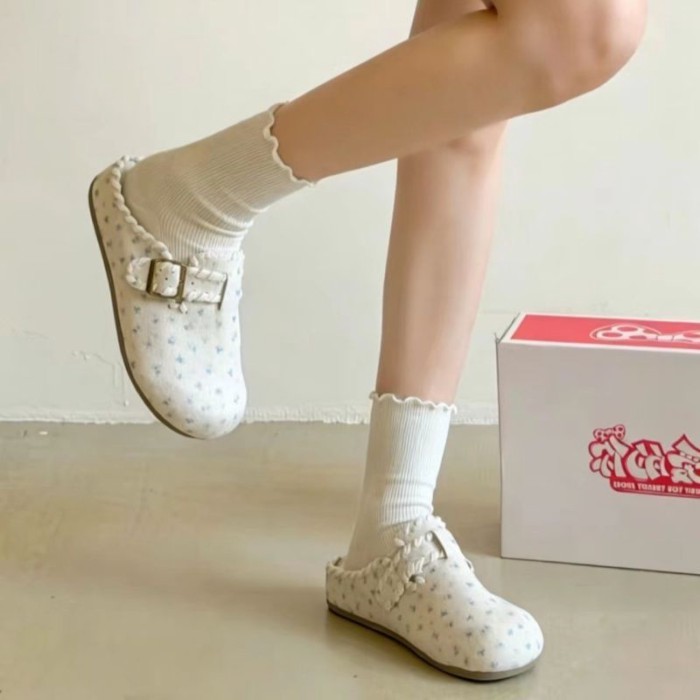 phong cách phổ biến với váy, dép nửa mũi hoa siêu phổ biến và đa năng dành cho nữ, Birkenstoc