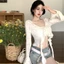 Hot girl xù áo chống nắng cardigan khăn choàng mỏng nữ phong cách xuân hè với váy dây và áo s