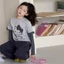 Áo thun dài tay in hoạt hình phiên bản Hàn Quốc dành cho bé gái áo hai mảnh ngày lễ xuân thu quầ