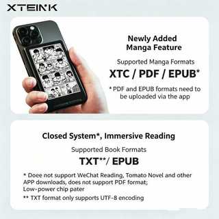 Máy đọc sách điện tử XTEINK X3/X4 chính hãng, màn hình E-Ink 3.7/4.3 inch,siêu mỏng 5.9mm-BH12 tháng