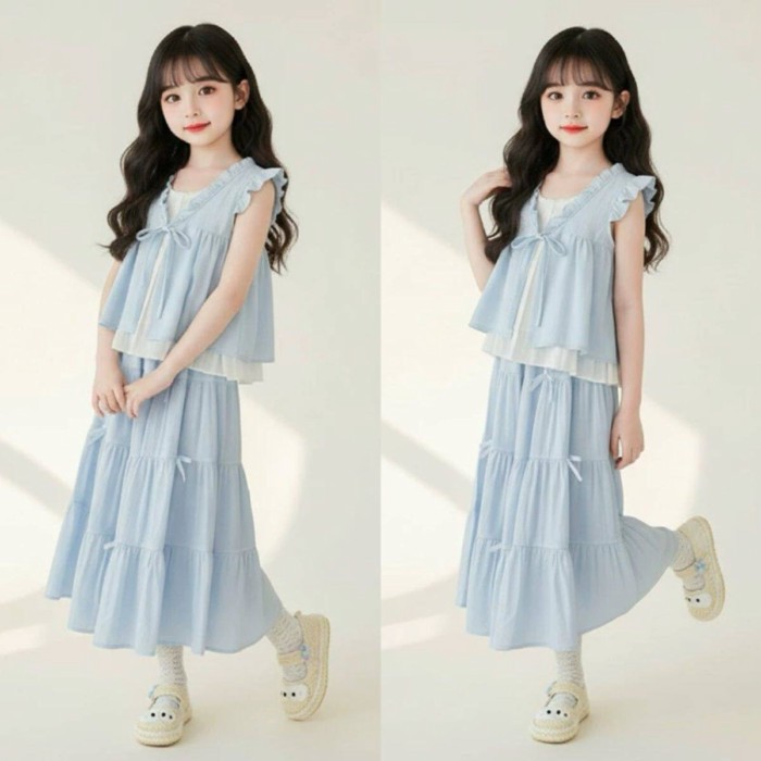 mùa hè váy dài nơ kiểu công chúa kiểu mới váy siêu cổ tích dành cho trẻ trung niên trở lên