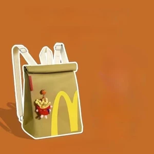 Golden Arches Ba Lô KFC Túi Giấy Ba Lô Nữ Ba Lô Dung Tích Lớn Sinh Viên Đại Học Lớp Thường Ng