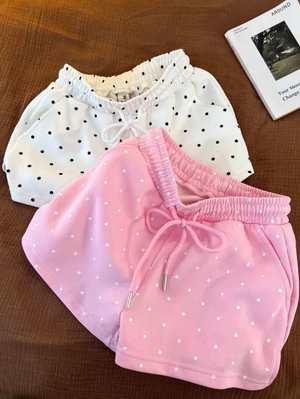 chiếc quần short chấm bi thường ngày mới dành cho nữ, dáng rộng mùa hè, dáng ôm, áo khoác ngoài