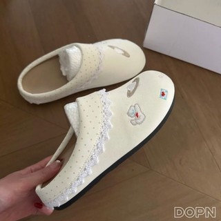 Phiên bản Hàn Quốc của dép nhung cao cấp dễ thương mềm mại dễ thương dành cho nữ, giày thể th