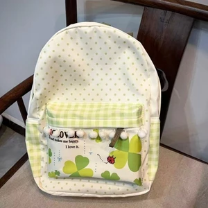 Nhật Bản tự làm cỏ bốn lá ngọt ngào và dễ thương chấm bi nhỏ pom pom chấm bi xanh tươi sức ch