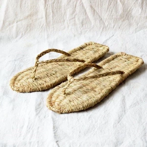 Nguyên Chất Handmade Ống Hút Dép Nữ Mùa Hè Truyền Thống Hồng Quân Mây Tự Nhiên Cỏ Dệt Ống Hút